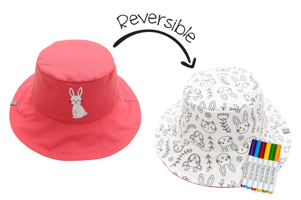 Kids Reversible Coloring Sun Hat - Bunny