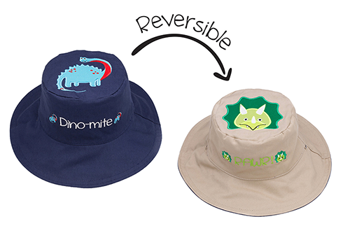 Reversible Baby & Kids Sun Hat - Dinosaurs
