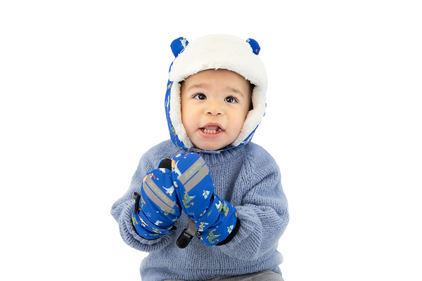 Kids & Baby Water Repellent Trapper Hat - Dino on Ice