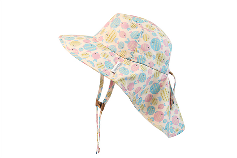 Baby/Kids Sun Hat with Neck Cape - Kissing Fish