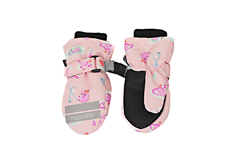 Kids Water Repellent Ski Mittens - Dino Play