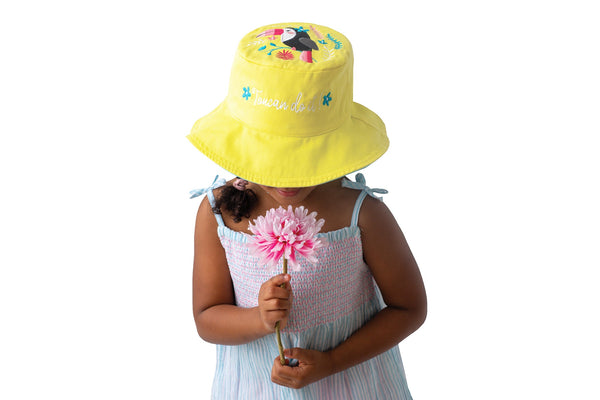 Reversible Baby & Kids Sun Hat - Watermelon & Toucan