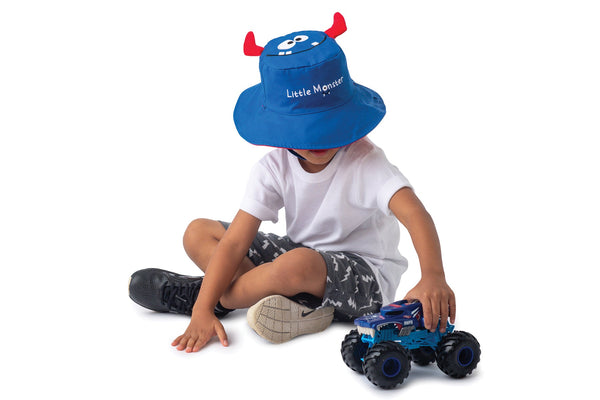 Reversible Baby & Kids Sun Hat - Monster Car