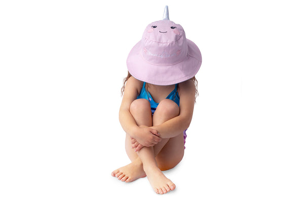 Reversible Baby & Kids Sun Hat - Narwhal & Starfish