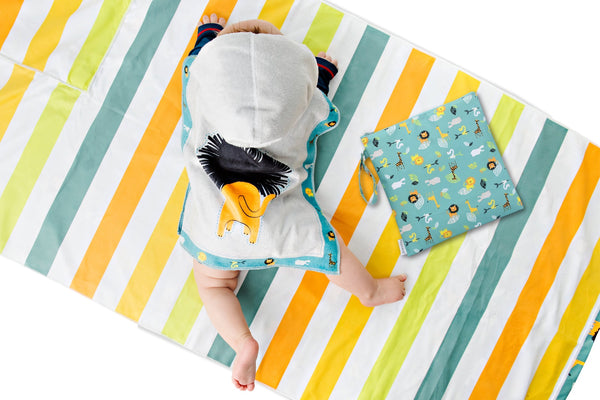 Kids 2-Sided Wet Bag - Grey Zoo