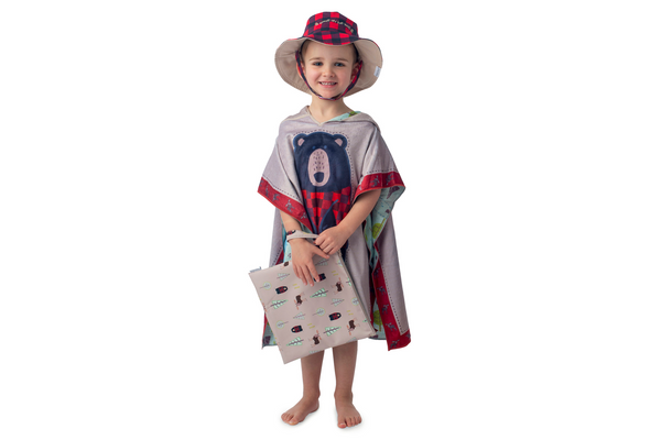 Reversible Kids Cover Up - Black Bear | Cottage