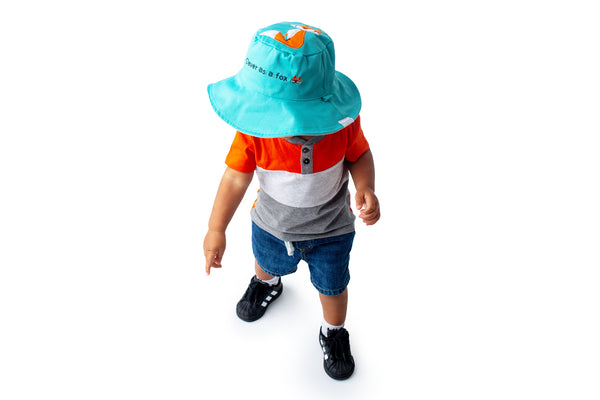 Reversible Baby & Kids Sun Hat - Fox & Hedgehog