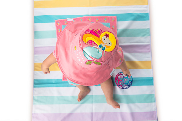 Reversible Baby & Kids Sun Hat - Mermaid & Seahorse