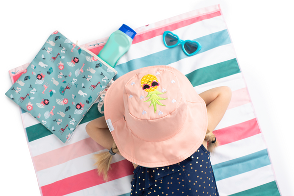 Reversible Baby & Kids Sun Hat - Flamingo & Pineapple