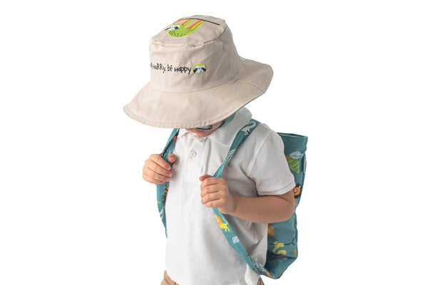 Kids Towel Backpack  - Green Zoo