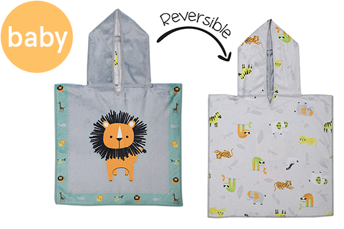 Reversible Baby Cover Up - Lion | Zoo (one size only)