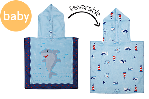 Reversible Baby Cover Up - Shark | Nautical (one size only)