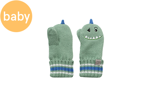 Baby Knitted Mittens - Dino