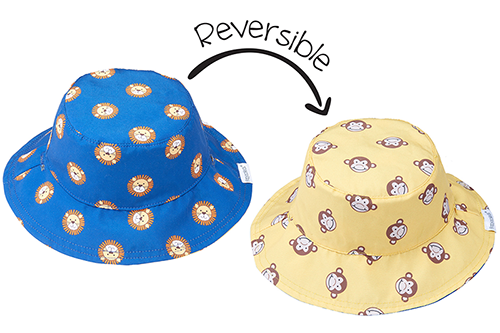 Reversible Baby Sun Hat - Lion | Monkey