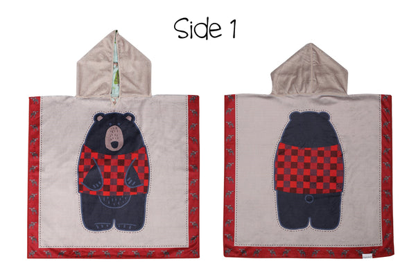 Reversible Kids Cover Up - Black Bear | Cottage