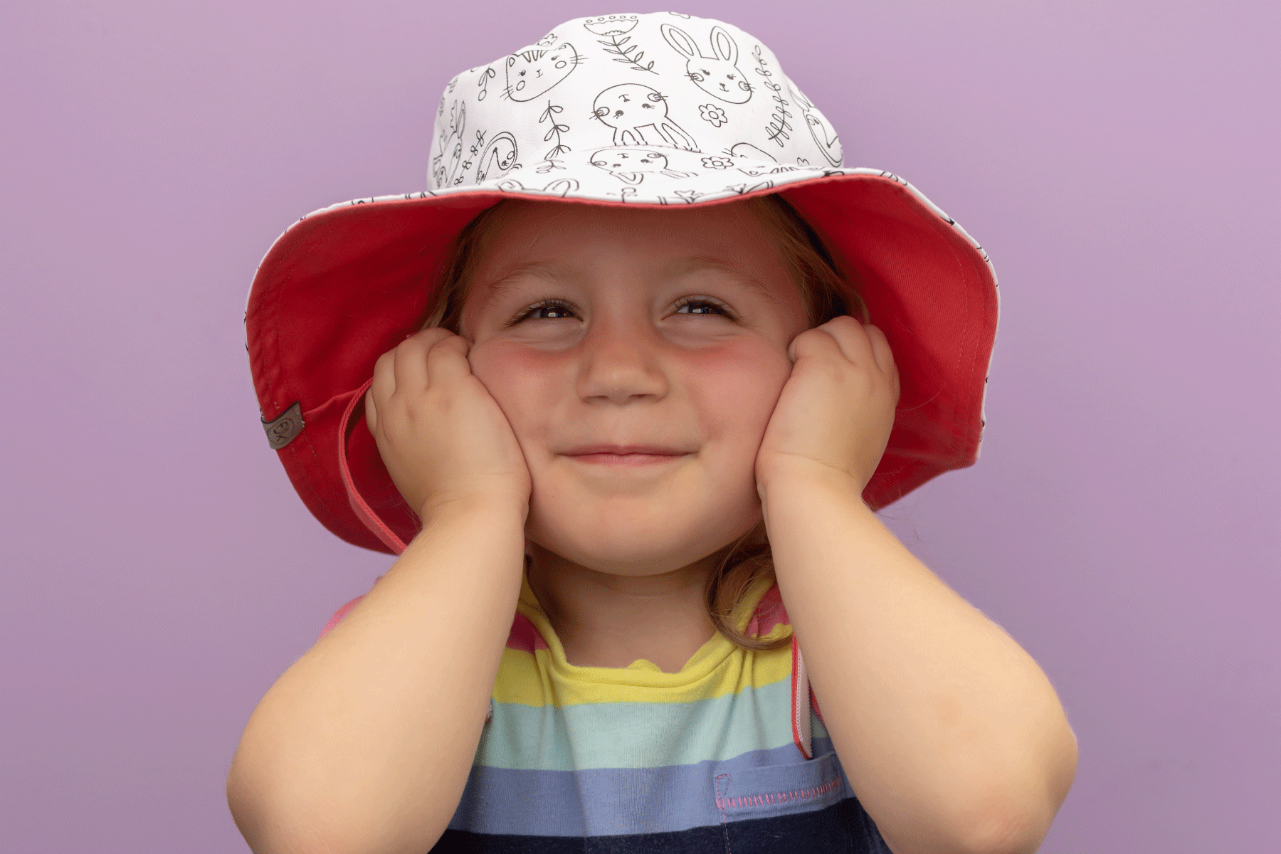 Kids Reversible Coloring Sun Hat Bunny
