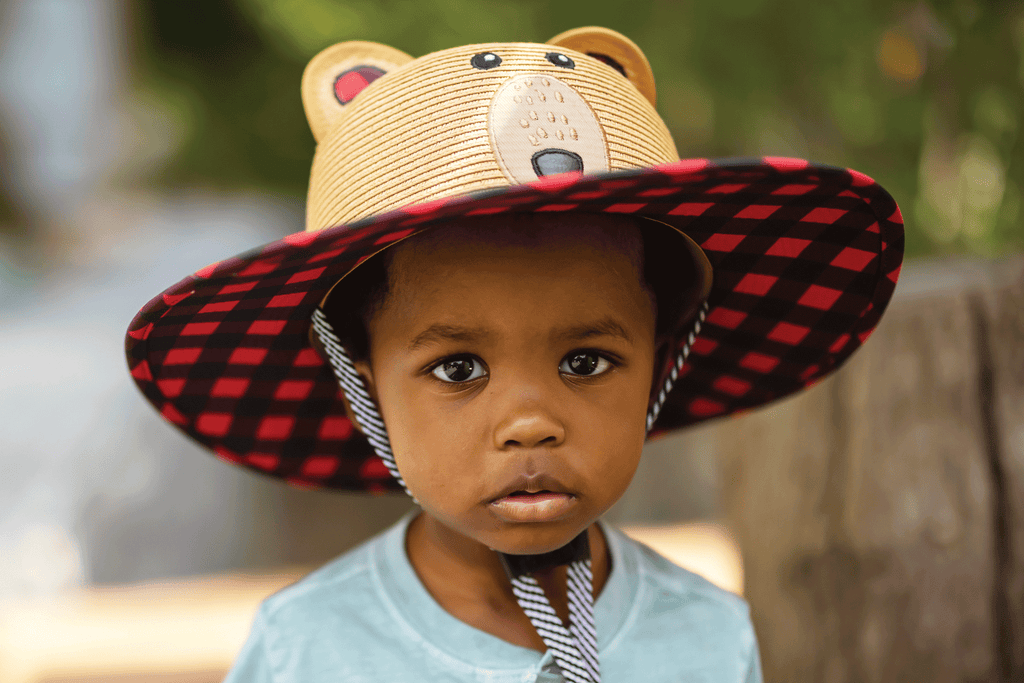 Kids straw beach hat top