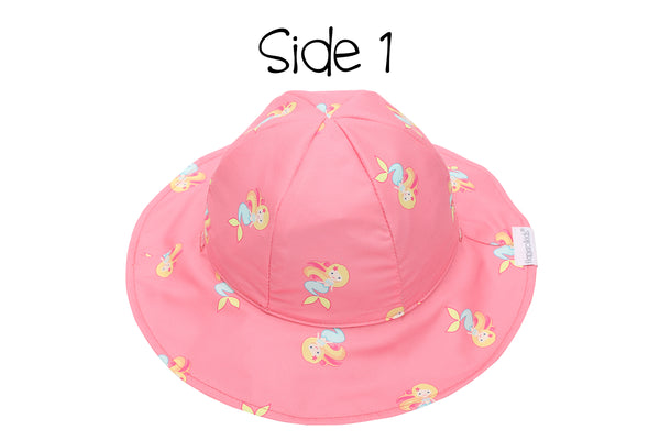 Reversible Baby & Kids Patterned Sun Hat - Mermaid | Seahorse