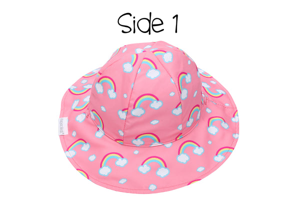 Reversible Baby & Kids Patterned Sun Hat - Rainbow | Unicorn