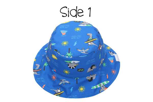 Reversible Baby & Kids Patterned Sun Hat - Dino