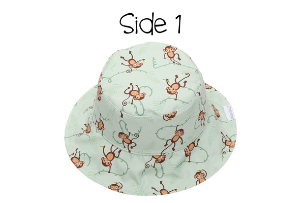 Reversible Baby & Kids Patterned Sun Hat - Lion | Monkey