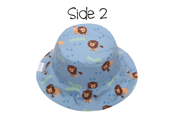 Reversible Baby & Kids Patterned Sun Hat - Lion | Monkey