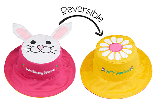 Reversible Baby & Kids Sun Hat - Bunny & Daisy