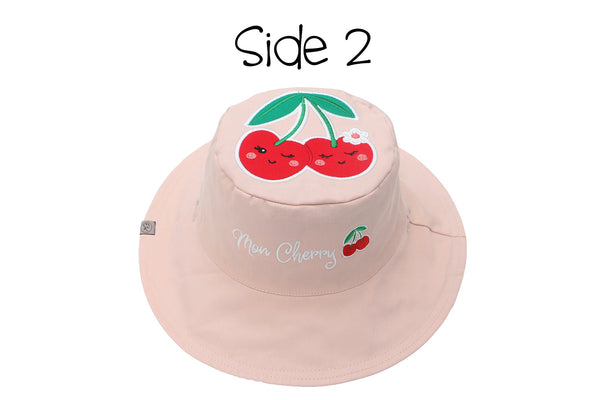 Reversible Kids & Toddler Sun Hat - Cat & Cherry