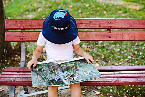 Reversible Baby & Kids Sun Hat - Dinosaurs