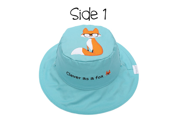 Reversible Baby & Kids Sun Hat - Fox & Hedgehog