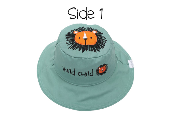 Reversible Baby & Kids Sun Hat - Lion & Sloth