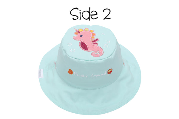 Reversible Baby & Kids Sun Hat - Mermaid & Seahorse