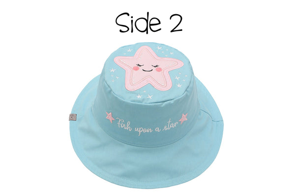 Reversible Baby & Kids Sun Hat - Narwhal & Starfish