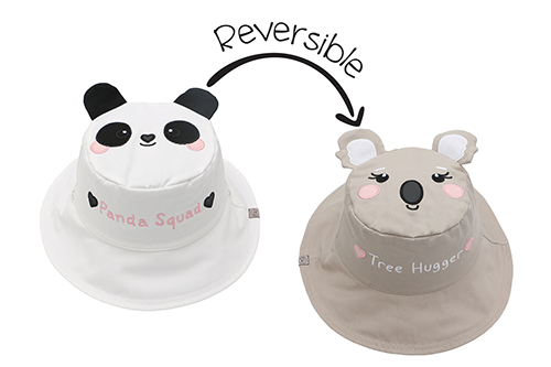 Reversible Baby & Kids Sun Hat - Panda & Koala