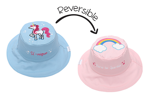 Reversible Baby & Kids Sun Hat - Rainbow & Unicorn