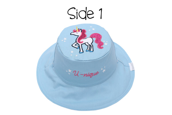 Reversible Baby & Kids Sun Hat - Rainbow & Unicorn