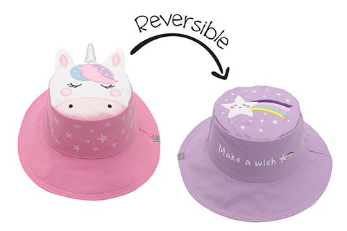 Reversible Baby & Kids Sun Hat - Unicorn & Star