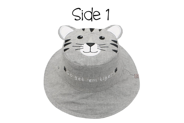 Reversible Baby & Kids Sun Hat - Tiger & Safari Truck