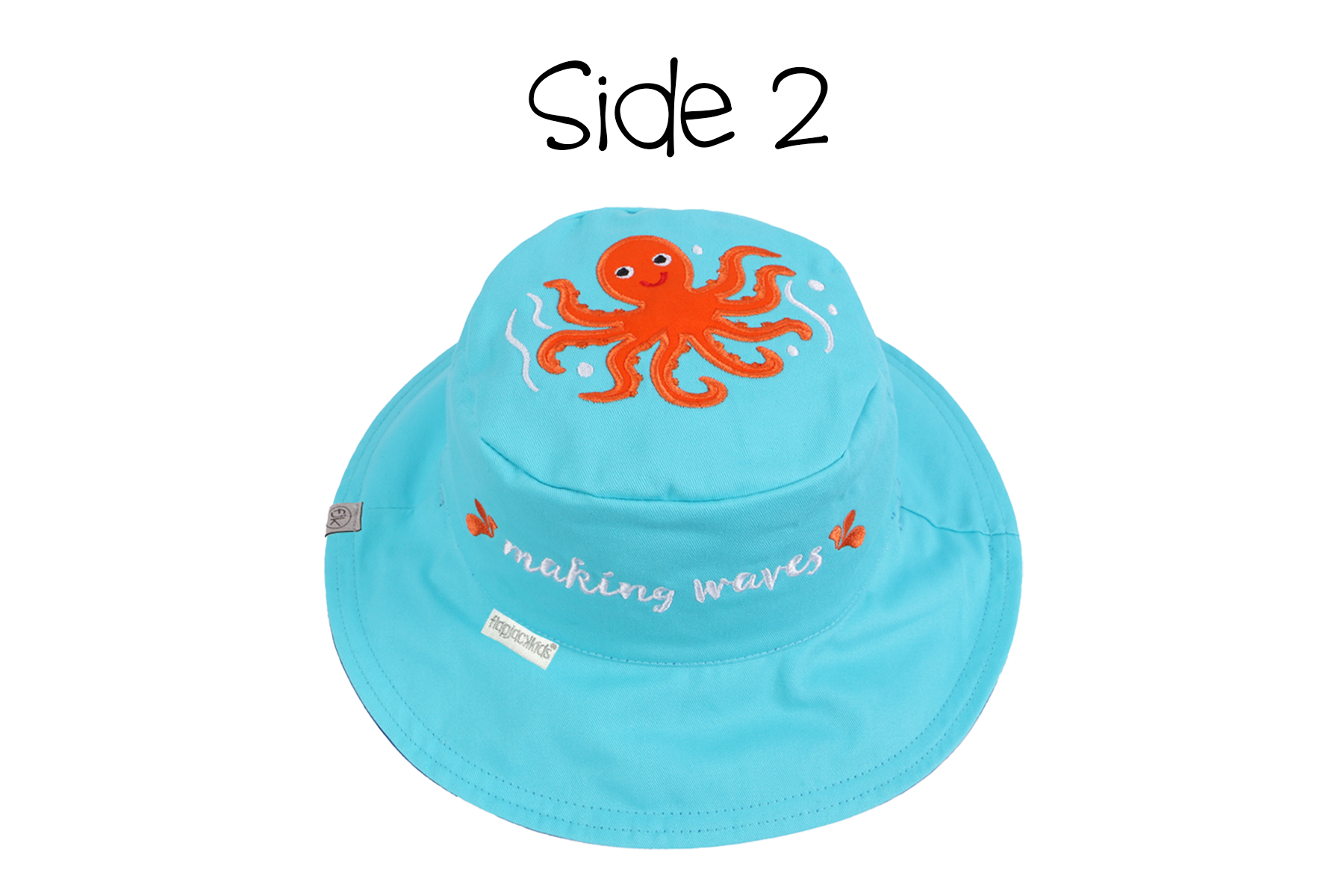 Reversible Baby & Kids Sun Hat - Blue Whale & Octopus