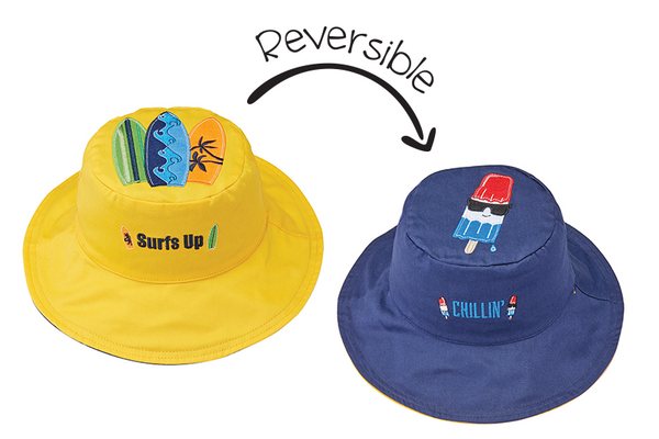 Reversible Baby & Kids Sun Hat - Surfer & Cool Popsicle