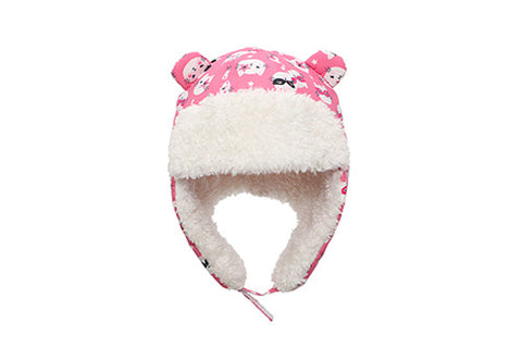 Kids & Baby Water Repellent Trapper Hat - Cat (Pink)