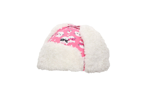 Kids & Baby Water Repellent Trapper Hat - Cat (Pink)