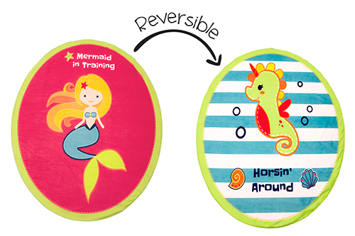 Reversible Kids Towel - Mermaid / Seahorse