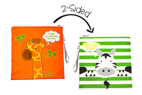 Kids 2-Sided Wet Bag - Giraffe | Zebra