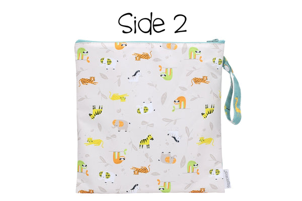 Kids 2-Sided Wet Bag - Grey Zoo
