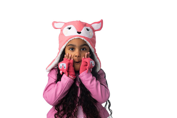 Kids & Baby Reversible Sherpa Hat - Bunny & Deer