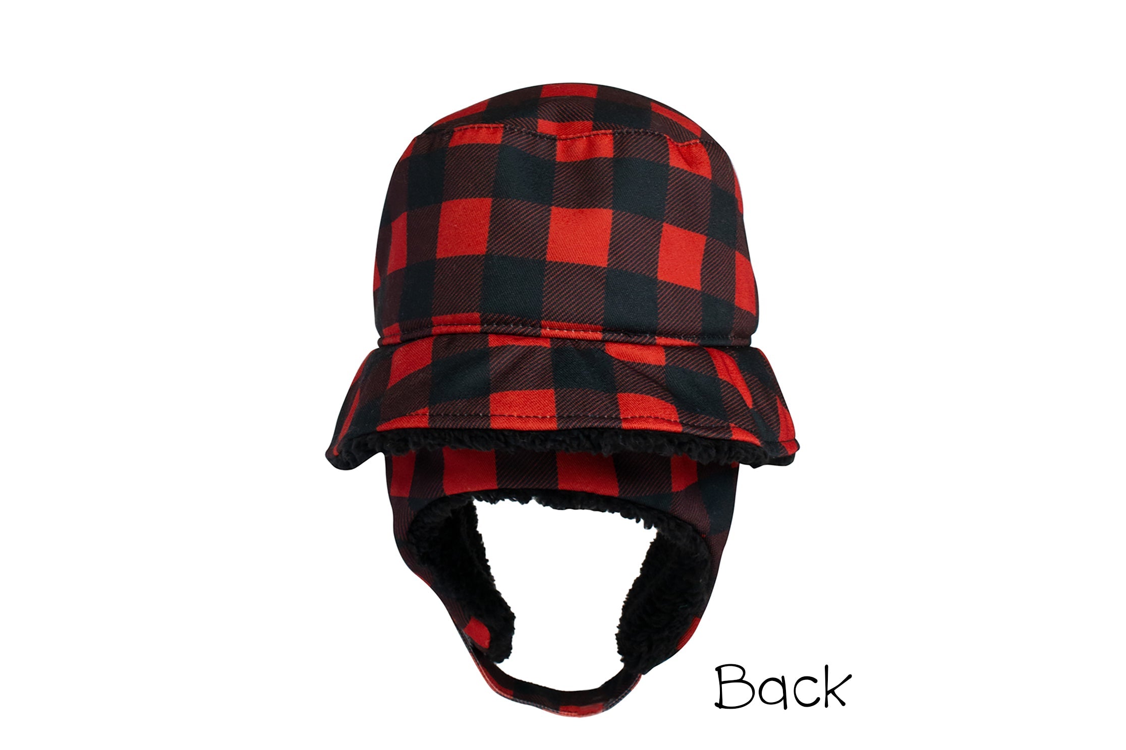 Winter Bucket Hat Red Buffalo Check FlapJackKids