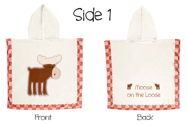 Reversible Kids Cover Up - Pink Moose | Brown Bear