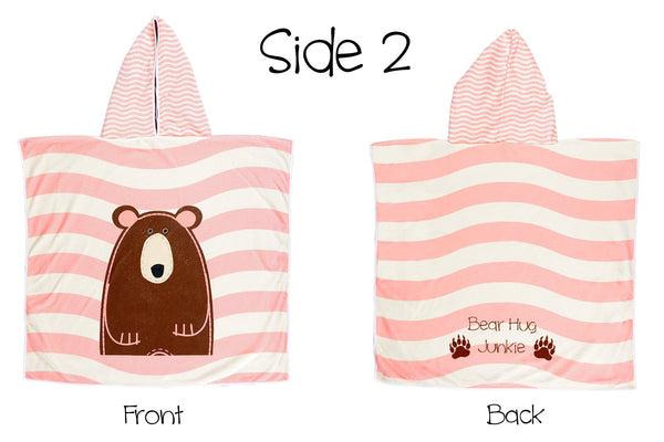 Reversible Kids Cover Up - Pink Moose | Brown Bear