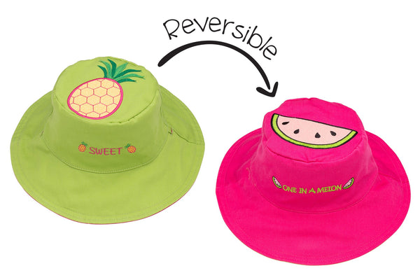 Reversible Baby & Kids Sun Hat - Pineapple & Watermelon